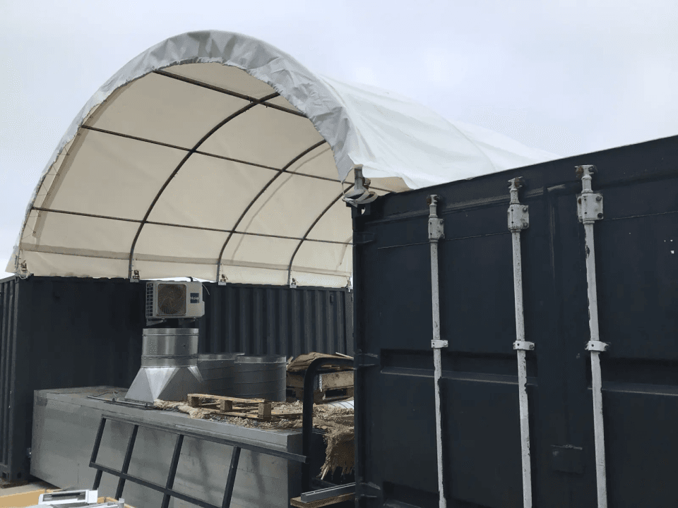 Tents: 12 x 6 x 2m